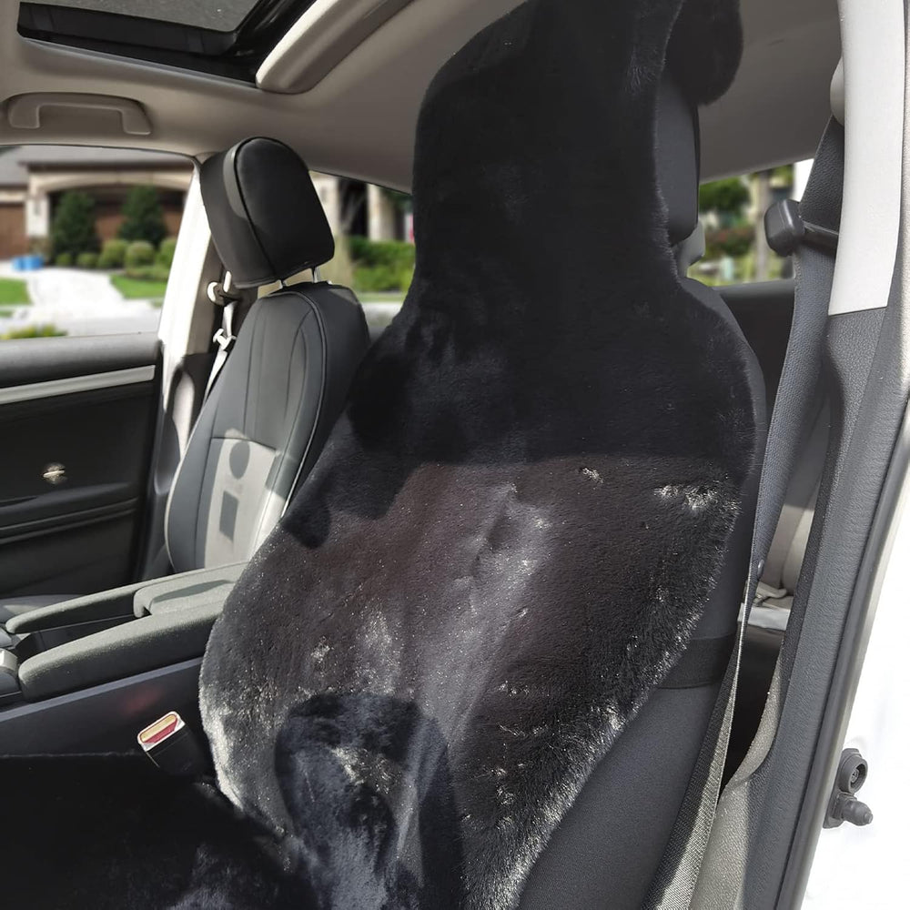Champlus Fur Car Seat Cover for Front Seat, Faux Sheepskin Automotive Cushion...