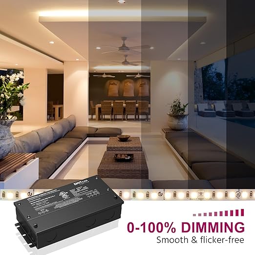 EMITEVER 60W Dimmable LED Driver, 24V Triac Dimmable Power Supply, AC to DC