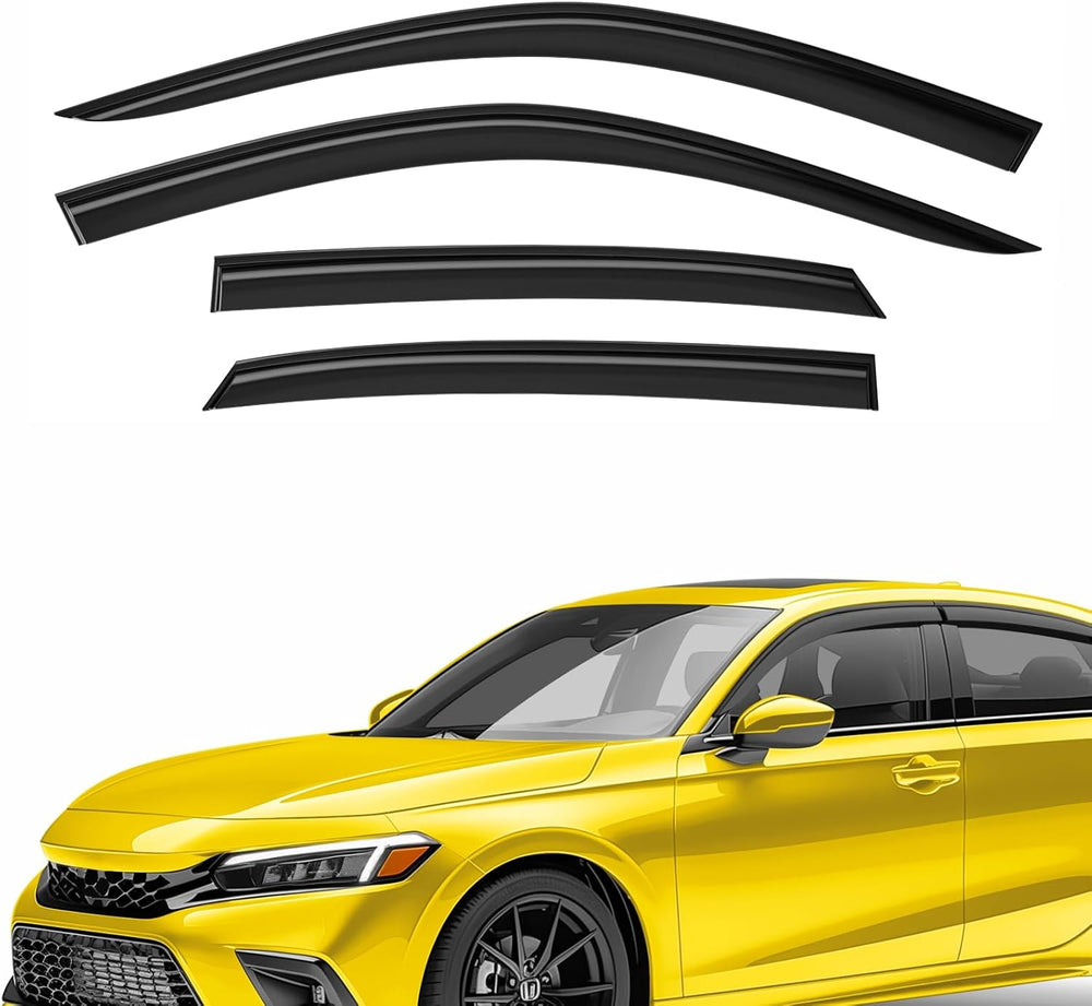 Extra Durable Window Deflectors Tape-On Window Visors Rain Guards Fit (4pcs)