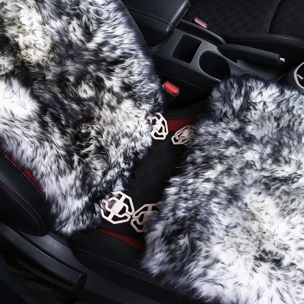 Fluffy Sheepskin Car Seat Cover for Soft Auto Fur Pet Cushion Pad