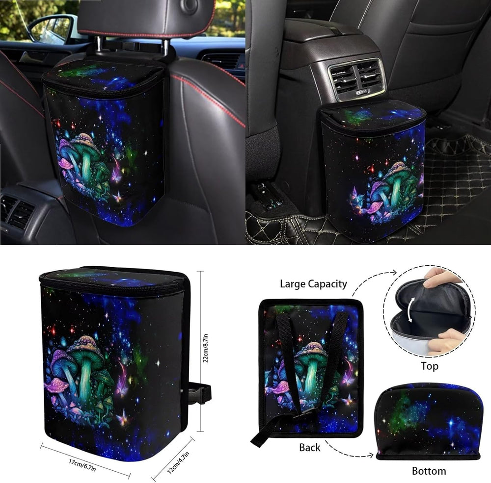 Wanyint Mushroom Galaxy 15 PCS Car Seat Covers Set for Men Women, Soft Seat P...