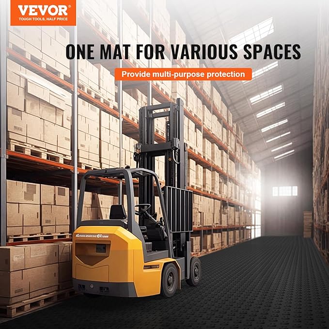 VEVOR Garage Tiles Interlocking, Non-Slip Double-Sided Texture Garage Floorin...