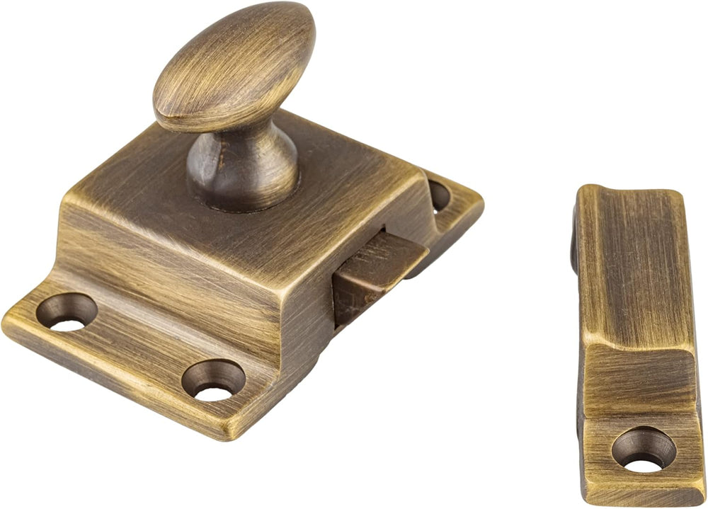Small Heavy Duty Antique Brass Cabinet Door Latch - 1-3/4" × 1-3/4"...