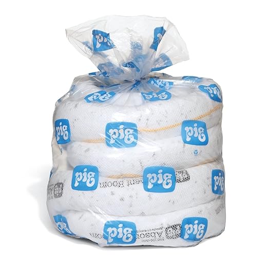 PIG Oil Boom - Oil-Only Absorbent Boom - 2 Pack - 5" x 20' Boom - Ab...