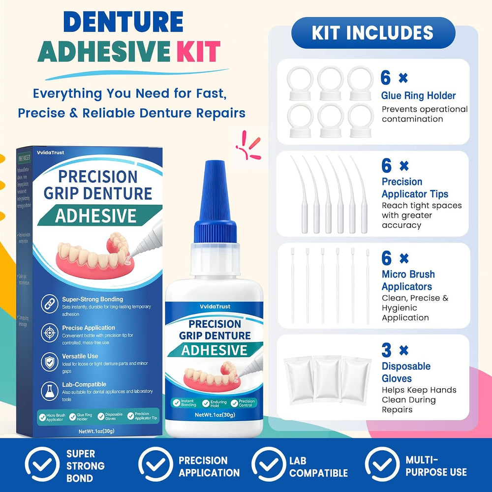Dental Lab Instant Bonding Dental Glue for Dentures & Lab Tools, 1oz