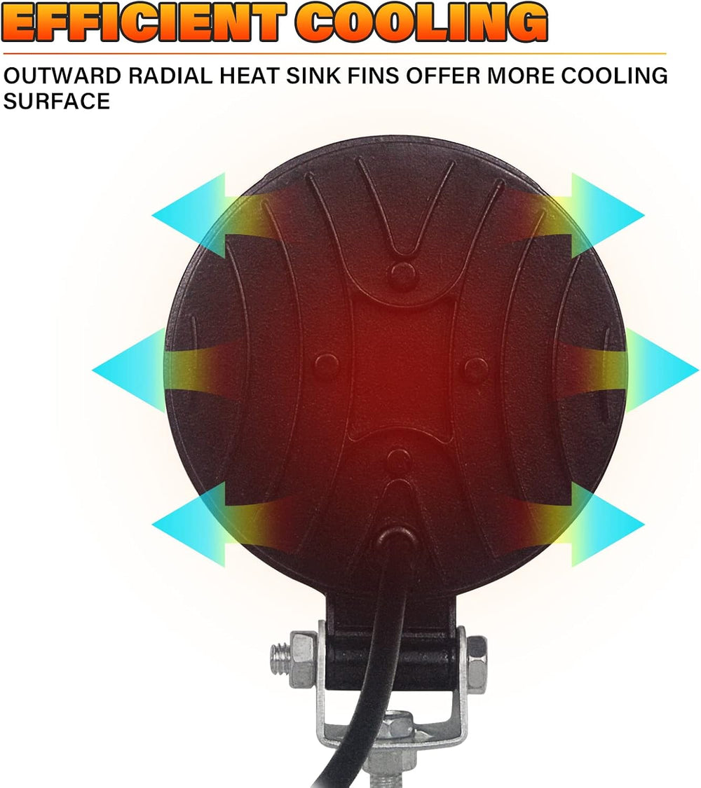 SKYWORLD 10pcs Round Light Bar Pods, 3.2 inch 42W Spot Beam Mini Offroad Driv...