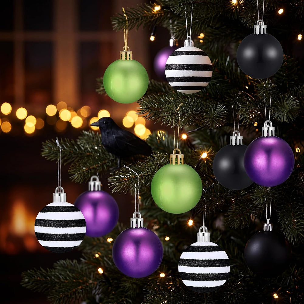 Civaner 24 Pcs Halloween Ball Ornaments 2.36 Inch Halloween Tree Decoration