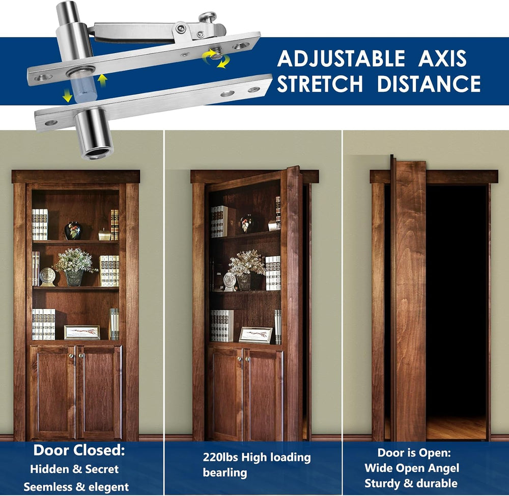 1 Pack | Heavy Duty Pivot Hinge Set with Door Ball Catch for Wood Door - HBL&...