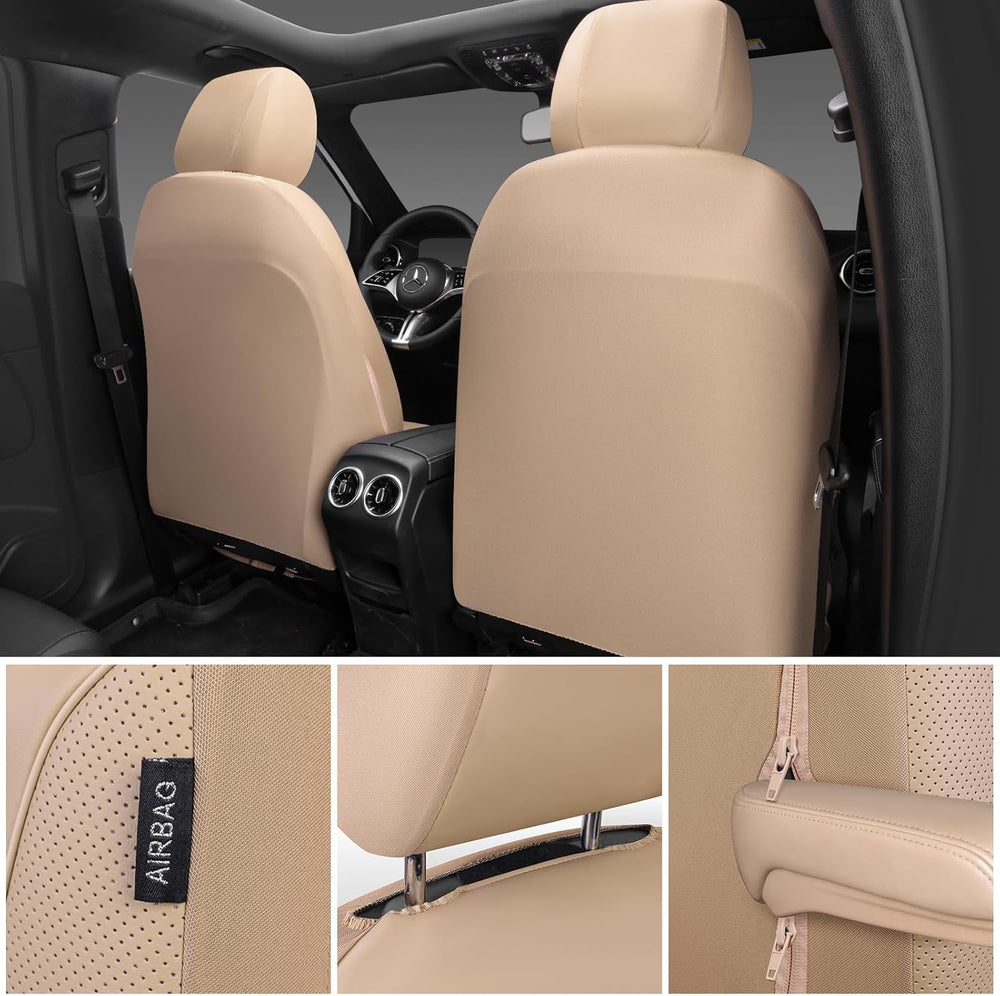 CAR PASS 3D Foam PU Leather Car Seat Covers, Universal Seat Covers Front 2 fo...