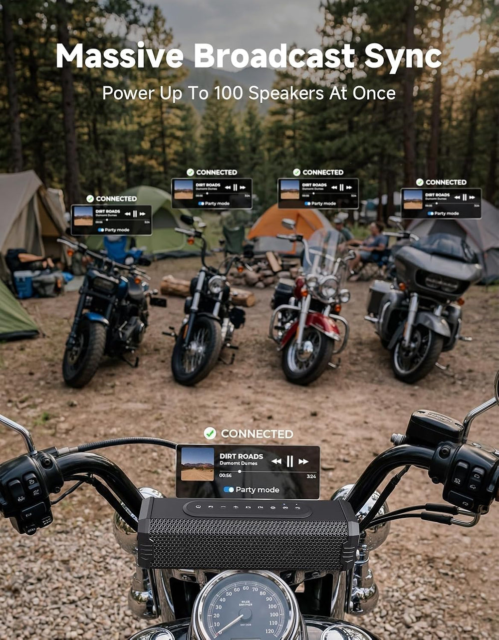 KEMIMOTO KMS5 Motorcycle Speakers 50W RMS 11" Sound Bar