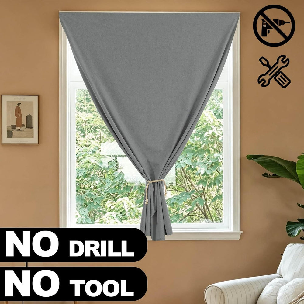 Adhesive Curtain,100% Blackout Curtains, No Drilling, Suitable for Multi-Scen...