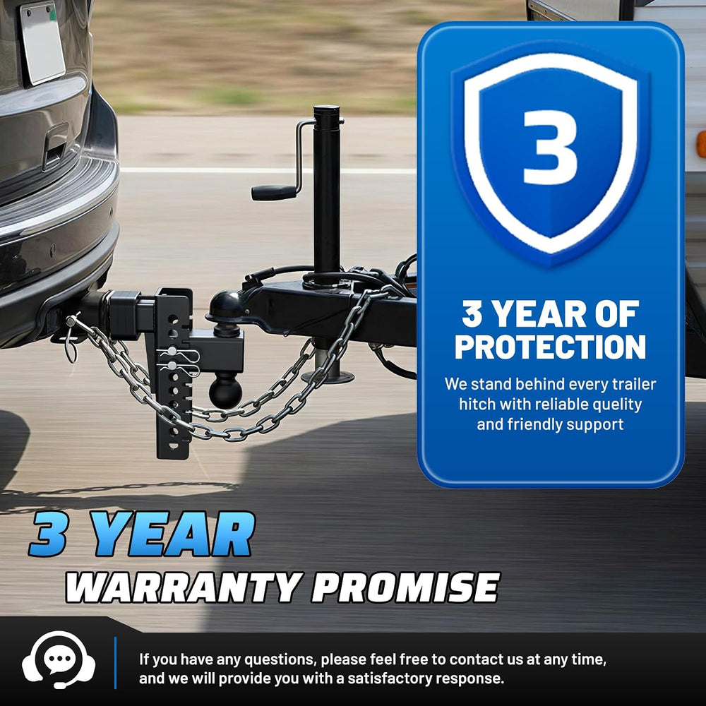 Adjustable Trailer Hitch, 8In Drop Hitch Only Fit 2 Inch Receiver