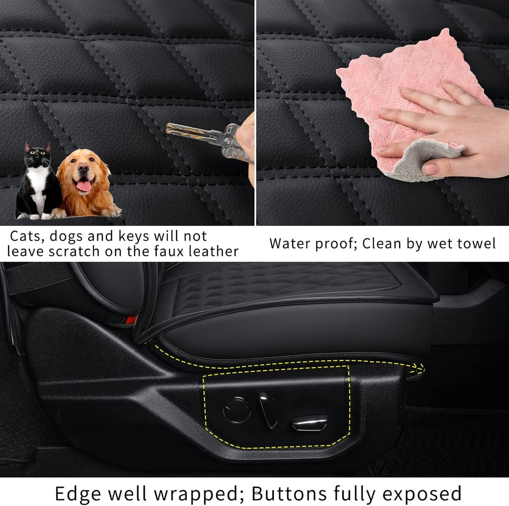 LUCKYMAN CLUB F150 Faux Leather Seat Covers Fit for 2015-2025 F150 SuperCrew ...