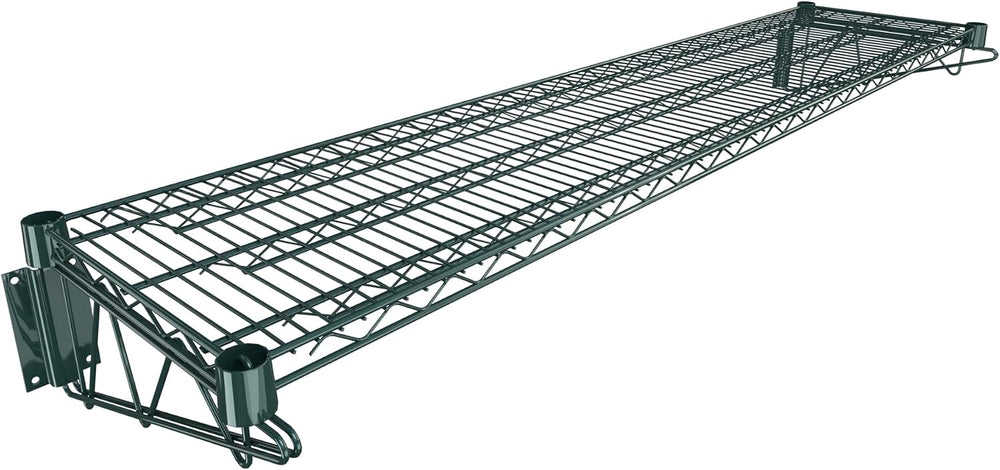 14" x 60" Green Epoxy Wire Wall Mount Shelf