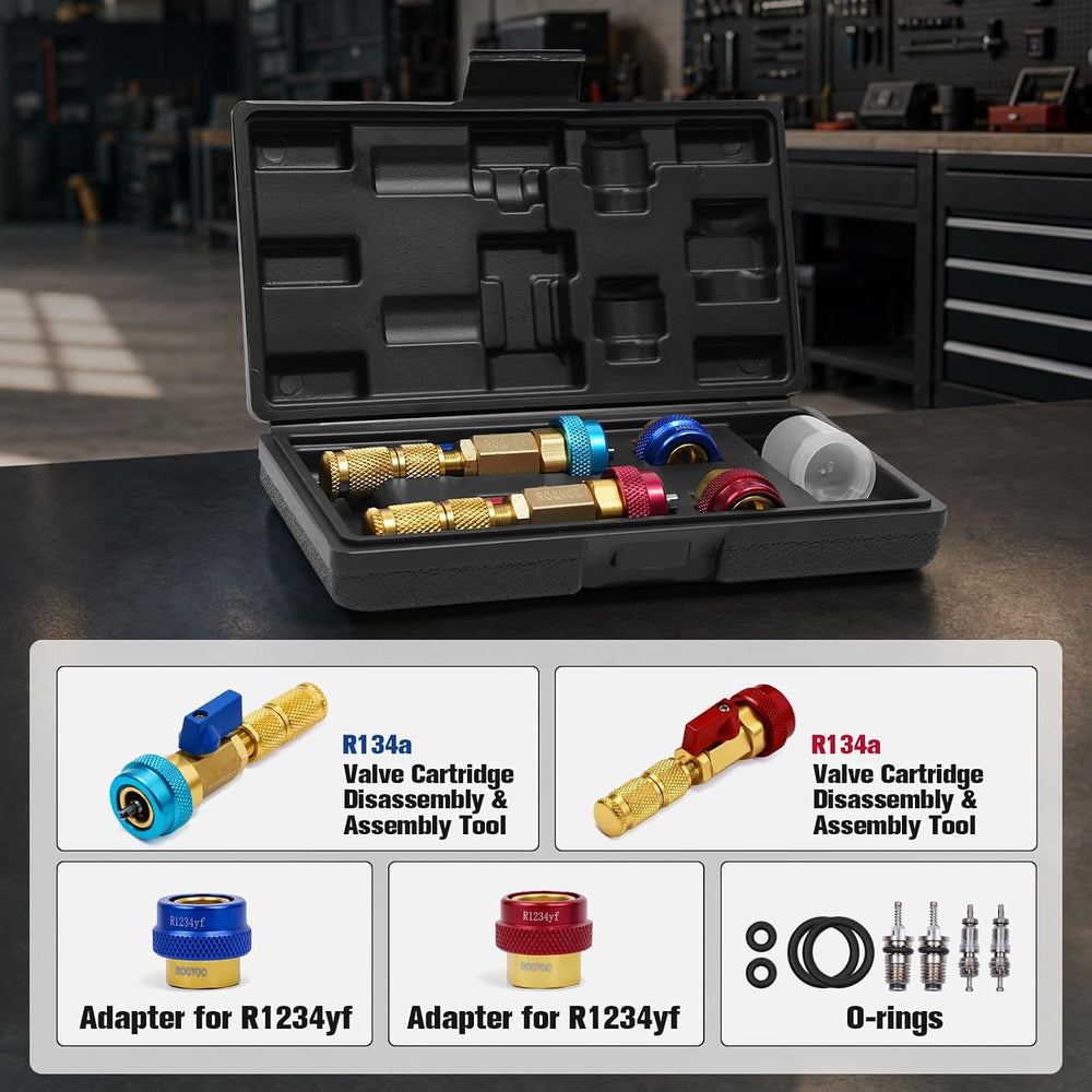 AC Valve Core Removal Tool Kit for R134a R1234yf