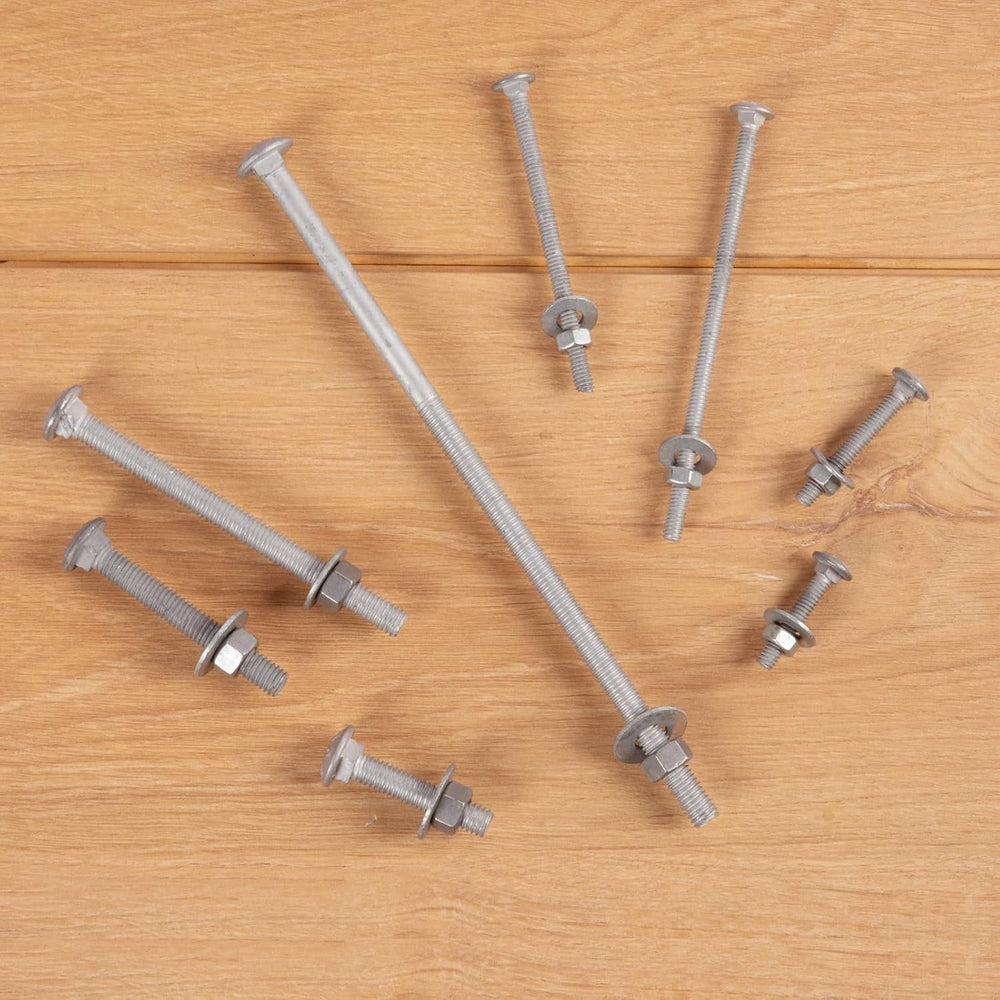 3/8" x 3-1/2" Carriage Bolts (50 PCS), Hot Dip Galvanized, Heavy Du...