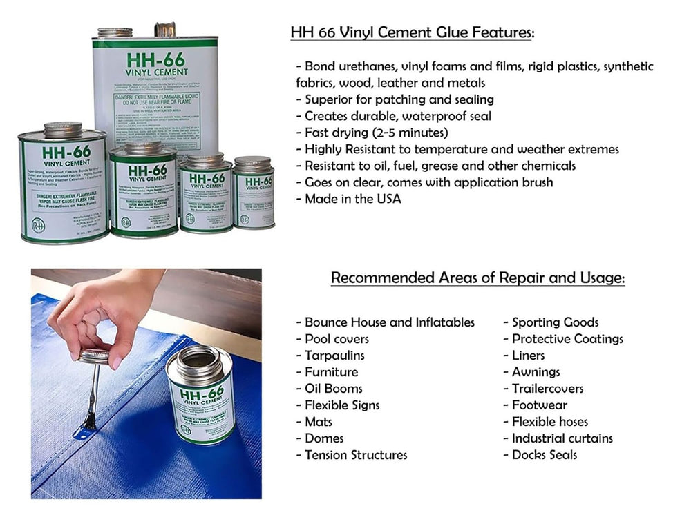 Moose Supply Pro Vinyl Repair Patch Kit with HH-66 Cement & Roller