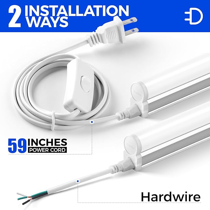 Barrina (6 Pack LED T5 Integrated Single Fixture, 6500K Super Bright White