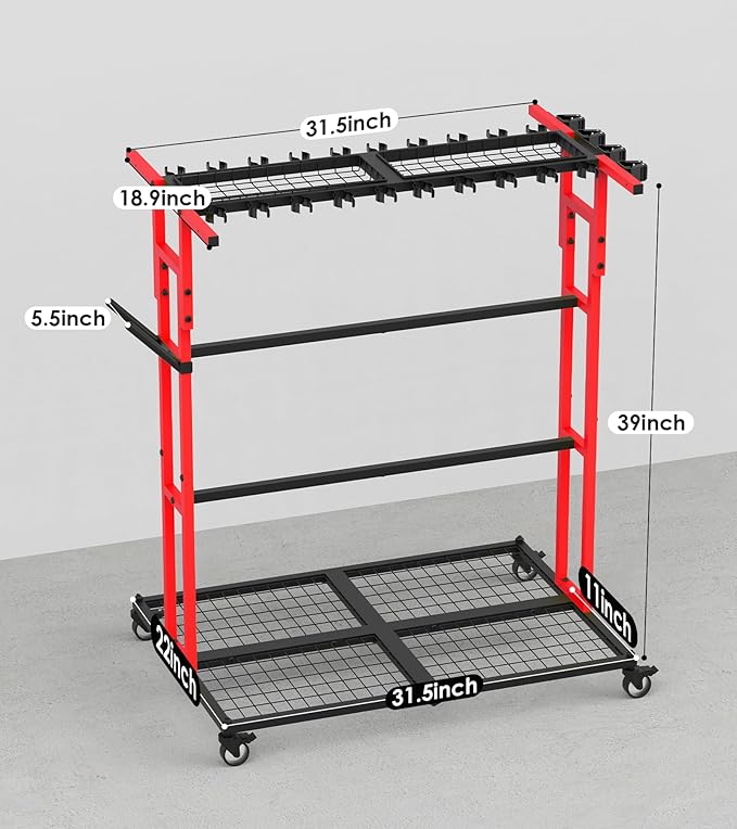 CCCEI Garage Organization with Wheels, Outdoor Gargen Yard Shed Tools Organizer