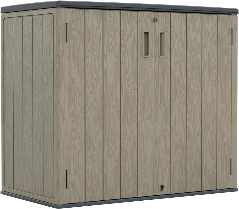 ZZM 37 Cu.ft Outdoor Storage Shed with Floor HDPE Double-Wall Resin Sheds Out...