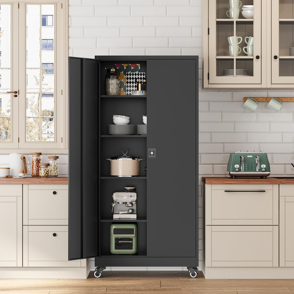 Fesbos Metal Rolling Storage Cabinet-74.6” Tall Steel File Cabinets with Whee...