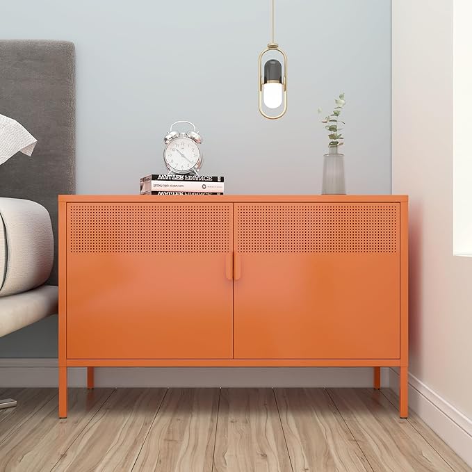 2 Door Accent Cabinet, 2-Tier Shelf, Music Studio