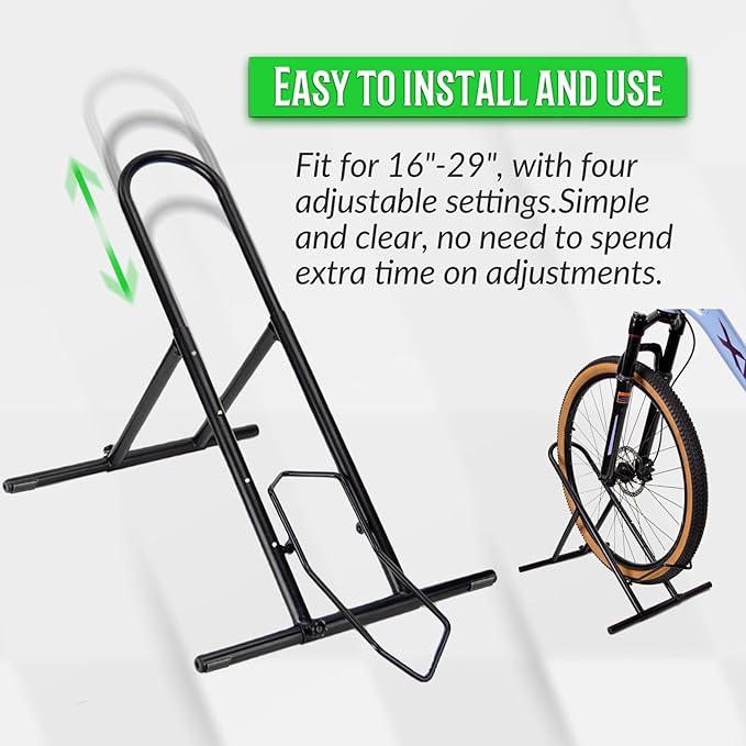 Folding Bike Floor Stand Rack, Portable Storage Bicycle Parking Rack