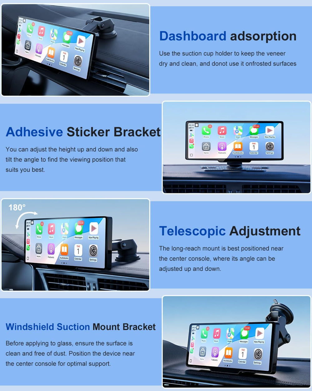 Carplay Screen for Car, 10.26" Wireless Apple CarPlay & Android Auto