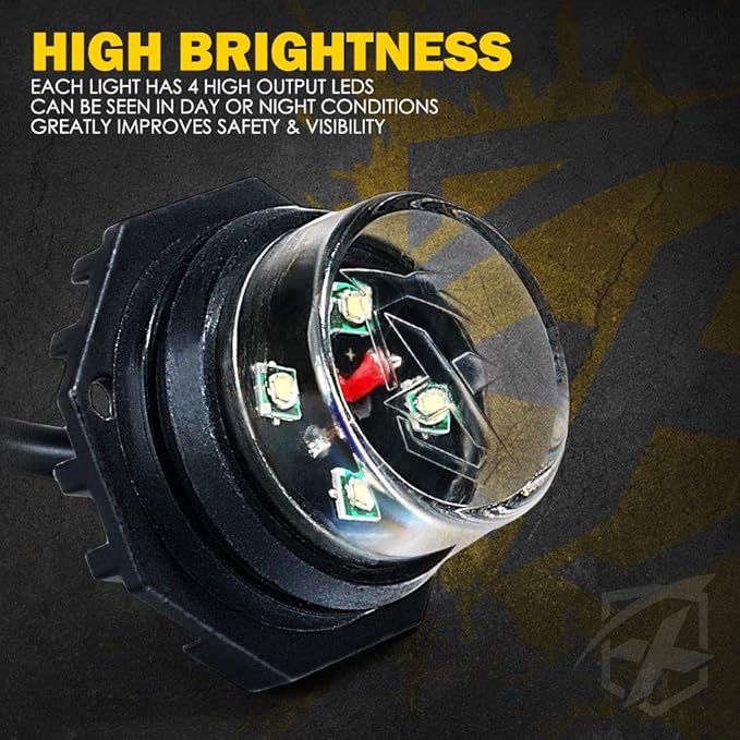 Xprite Amber LED Hideaway Strobe Lights Kit 20 Flashing Patterns w/Control (8...