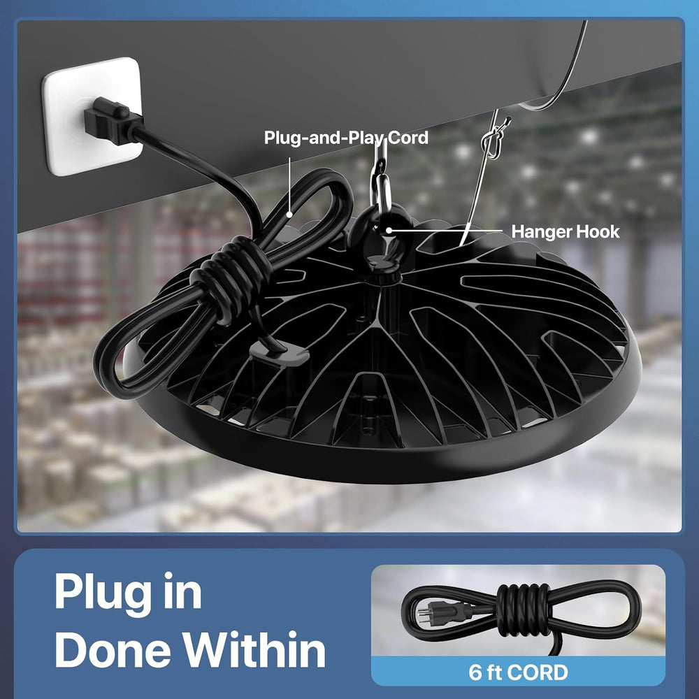 HYPERLITE UFO LED High Bay Light: 150W 19500LM High Bay LED Shop Lights with ...