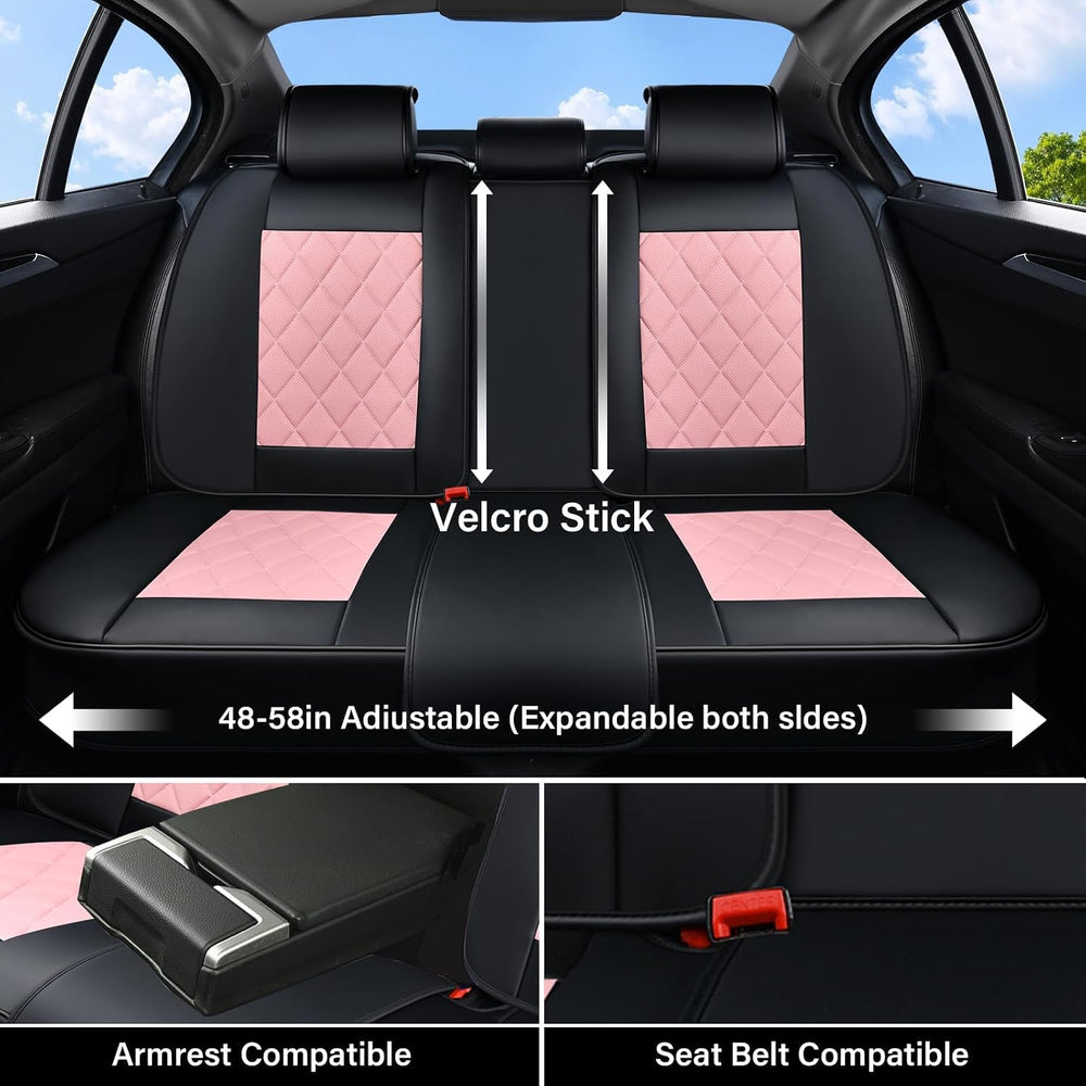 Coverado Leather Seat Covers, Car Seat Covers Full Set, Waterproof Faux Leath...