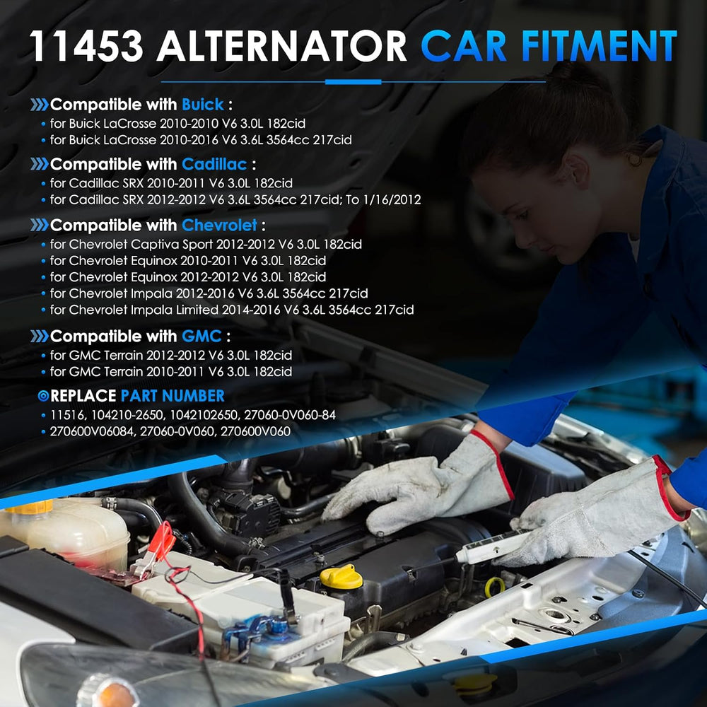 Car Alternator 11453 150A Fit for Chevy Equinox Impala Terrain