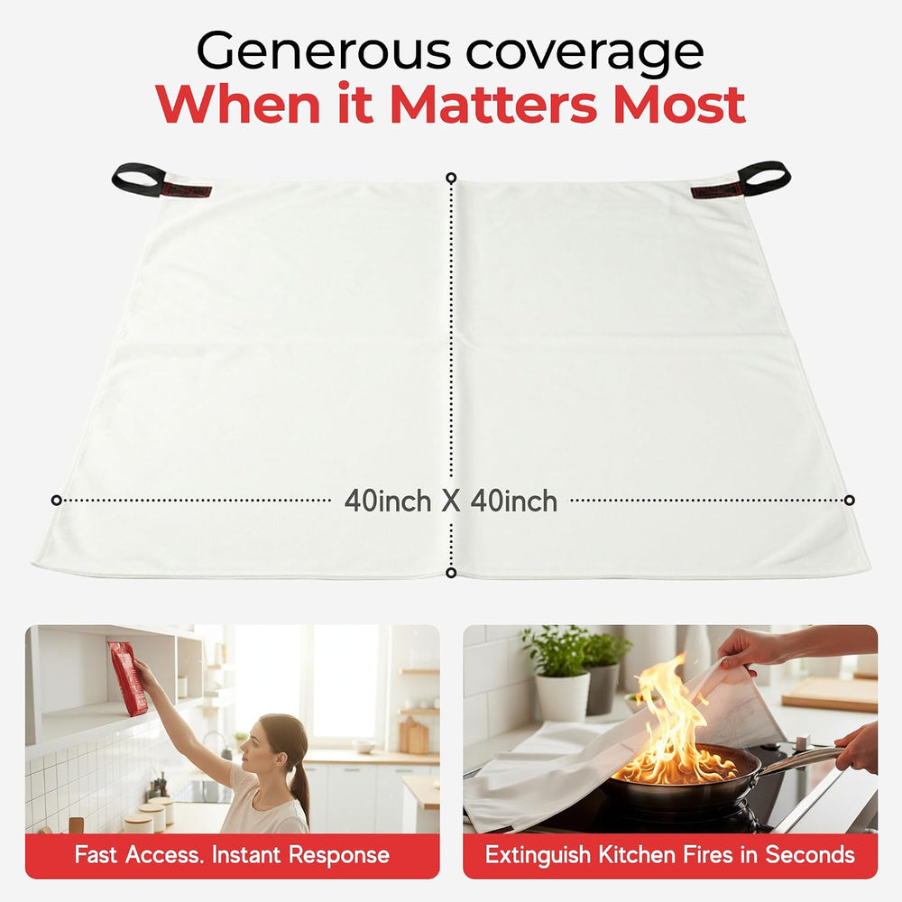 Sierra Madre Emergency Fire Blanket for Home and Kitchen, Pack 2