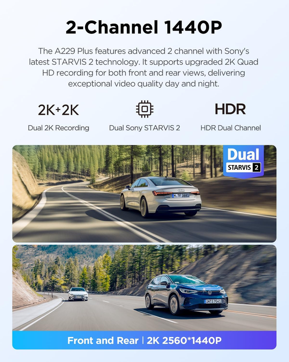 【Bundle: VIOFO A229 Plus 2CH + CPL】 VIOFO A229 Plus Dash Cam with Dual STARVI...