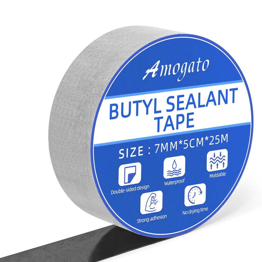 Double Sided Butyl Sealant Tape, 2" x 82' - 28 Mil Thick Black Vapor...