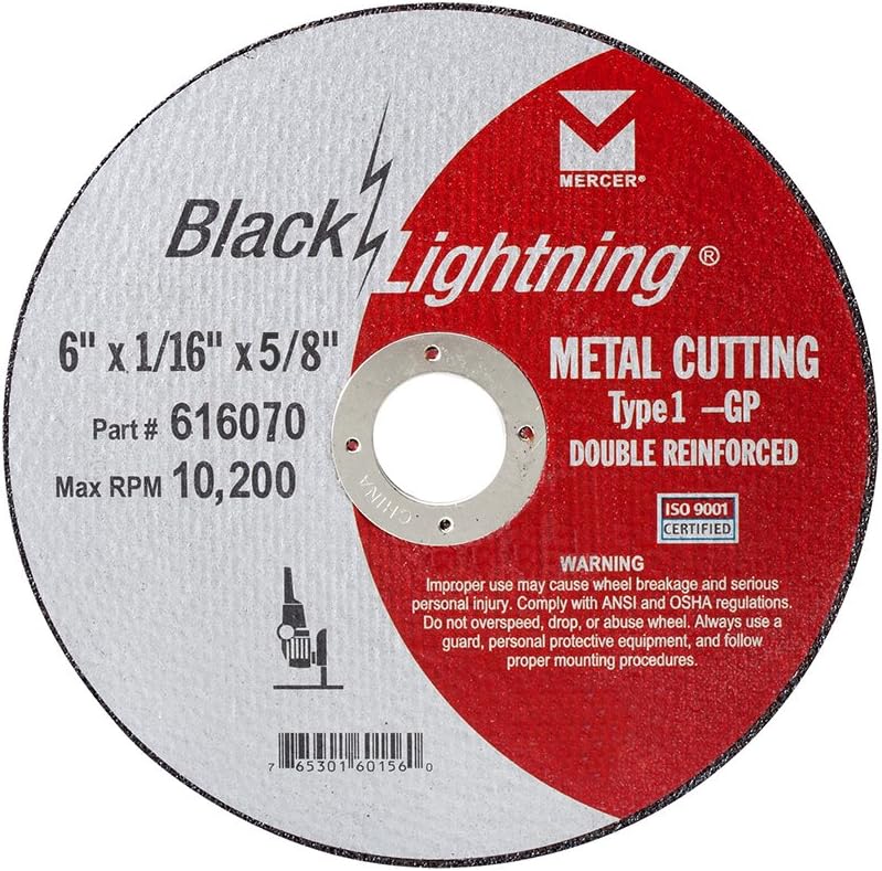 Mercer Industries 616070 - 6" x 1/16" x 5/8" Type 1 Black Ligh...