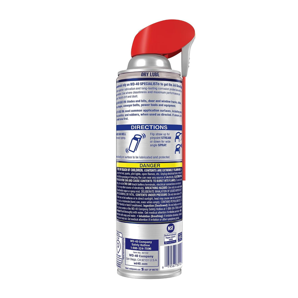 WD-40 Specialist Dry Lube, Long-Lasting, New Bigger Can, 12.1 OZ [6-Pack]