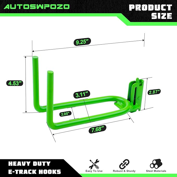 8-Pack E-Track Heavy Duty Shovel/Tool Hanger