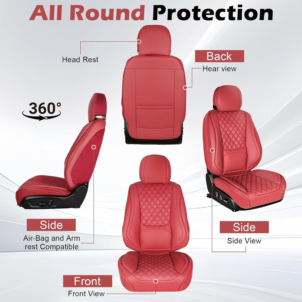 Car Seat Covers, Premium Nappa Leather Seat Covers for Car, Full Set