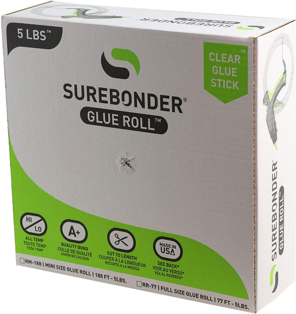 Surebonder Mini Size 188 ft All Purpose Long Mini Hot Glue Stick Roll for Uni...