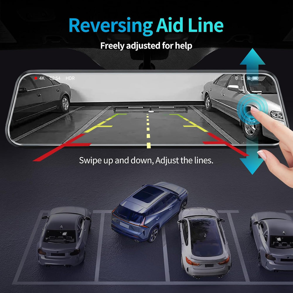 KCV 4K Rear Mirror Dash Cam for Ford F150 F250 F350 (2009-2025 with 16pin Aut...