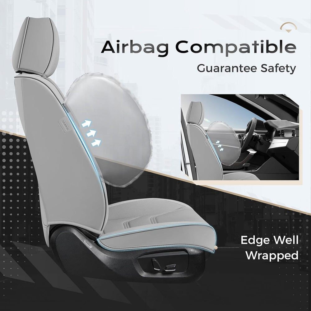 Coverado Car Seat Covers Full Sets, 5 Piece Car Seat Protector Waterproof Lea...