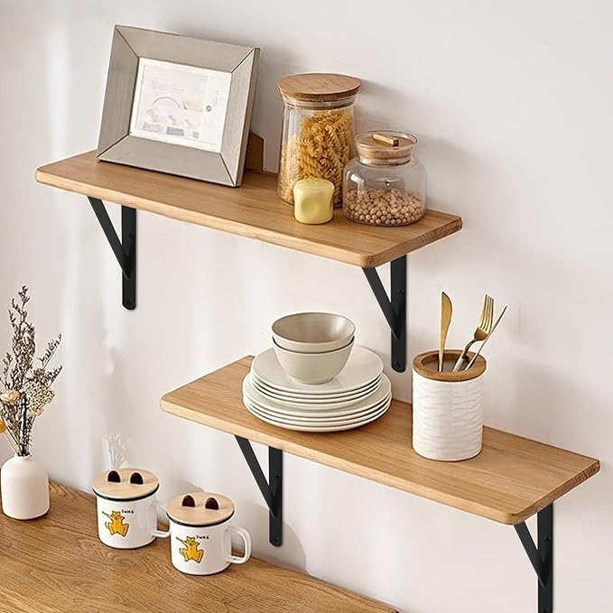 20 Pack L8 x H 6" Black Heavy Duty Shelf Brackets
