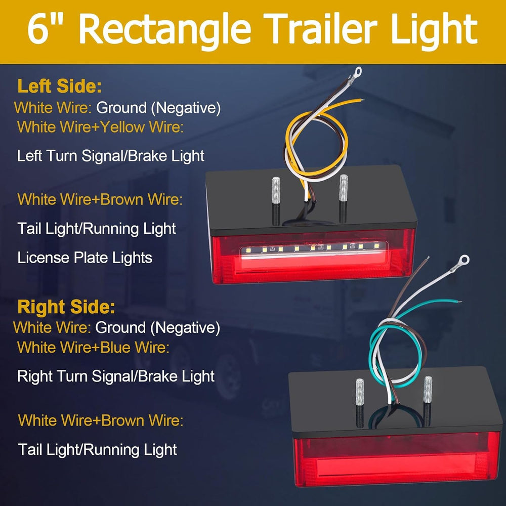 6inch Boat Trailer Lights LED Kit, Submersible Trailer Light