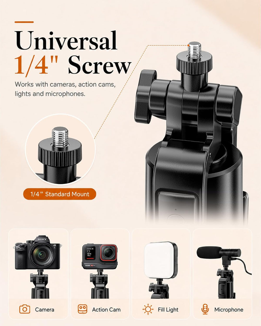UBeesize 71" Vlogging Kit, Face Tracking Tripod, Desk Stand, Mics & ...