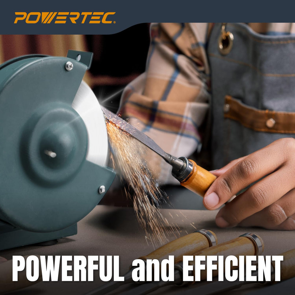 POWERTEC Bench Grinder Wheel 8 Inch 120 & 150 Grit, White Aluminum Oxide ...