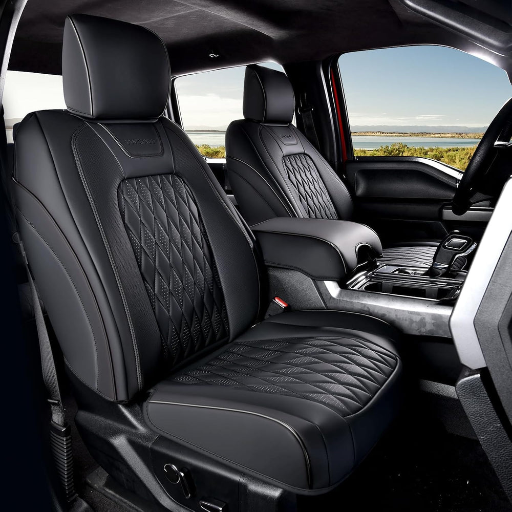 Coverado Leather Seat Covers Full Set Fit for Ford F150 F250 F350 F450, Water...
