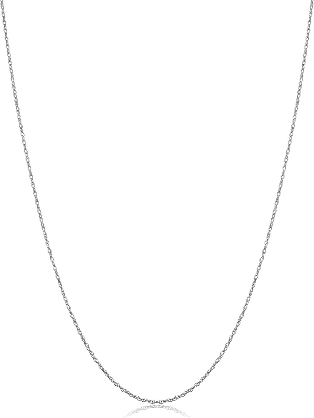 Kooljewelry Solid 14K White Gold Rope Chain Necklace for Women
