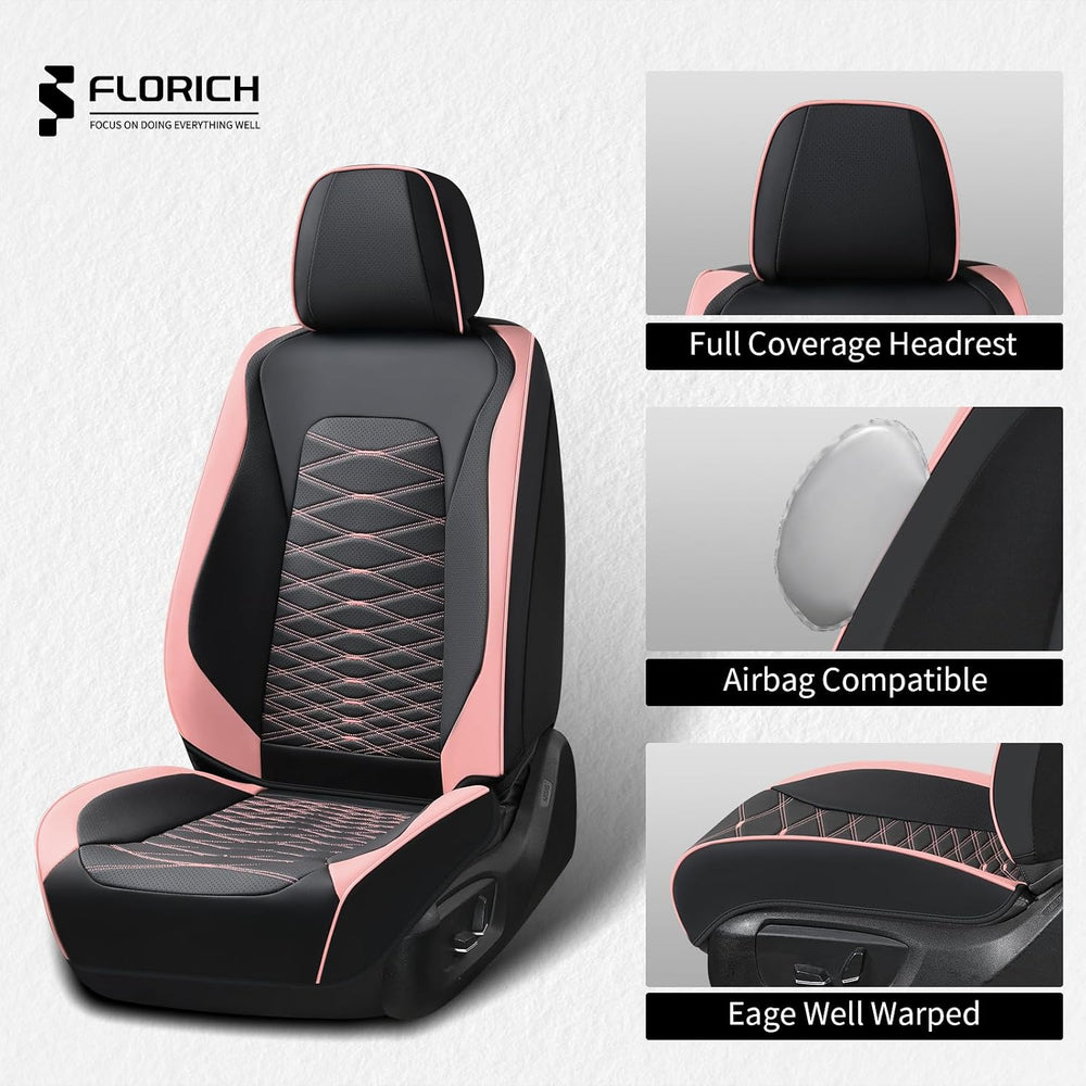Leather Seat Covers, Car Seat Covers Full Set, Car Seat Protector Waterproof,...