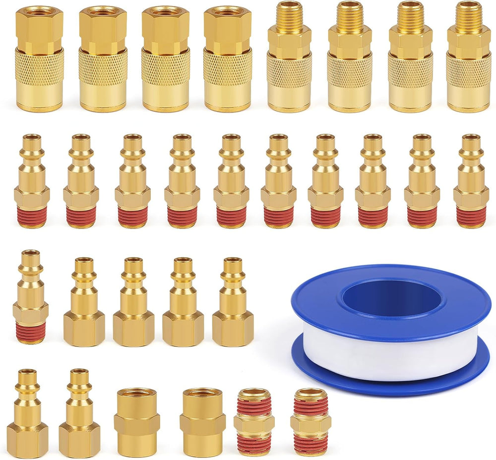 Industrial Air Coupling 30Pieces,1/4" Hose Barb, 1/4" Basic Flow Qu...